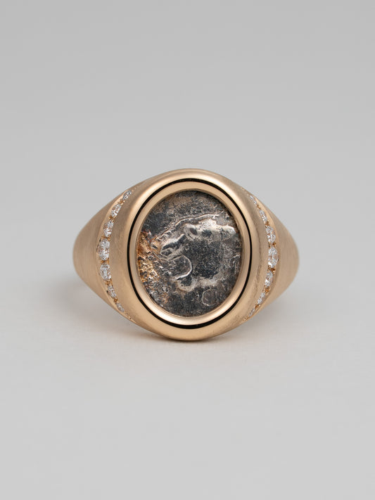 Coin Signet Ring - Lion