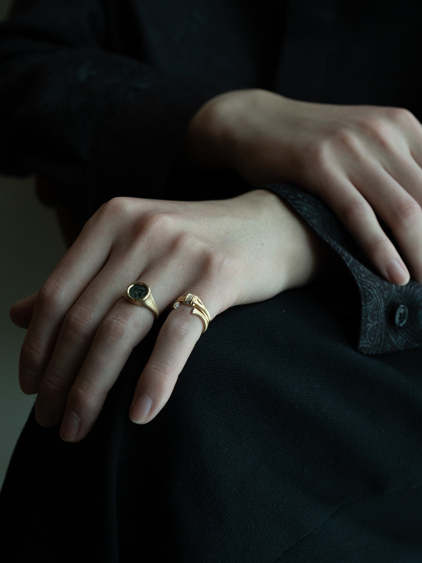 Column Diamond Ring